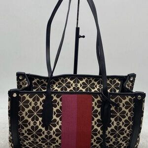 Kate Spade Flower Beige Pink Canvas Tote bag